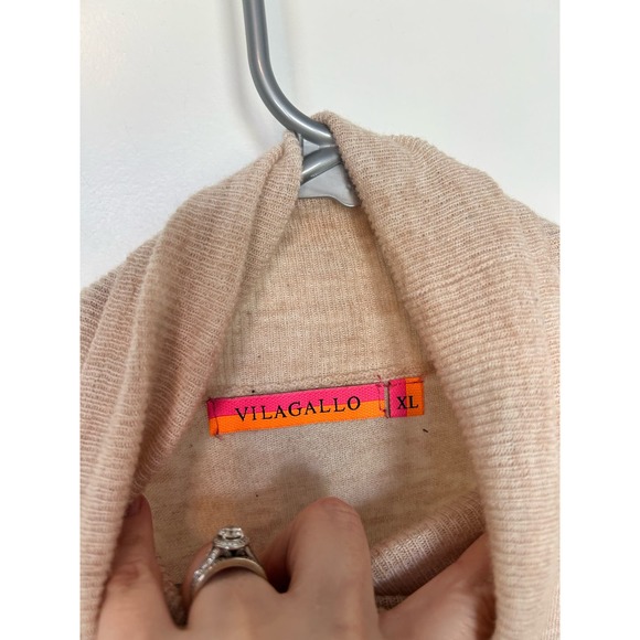 Vilagallo Women's Nina Knit Turtleneck Sweater Long Sleeve Cream Size XL - Picture 8 of 11
